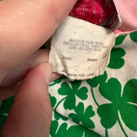Vintage shamrocks and ladybugs dress Serbin by Muriel Ryan small - Picture 14 of 15